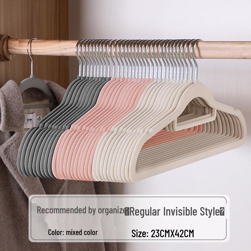 Ultra-Thin Non-Slip Flocked Clothes Hanger for Adults