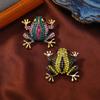 Luxury Classic Rhinestone Frog Cute Exquisite Badges Pins For Women Men Cartoon Animal Metal Party Banquet Brooches Accessories