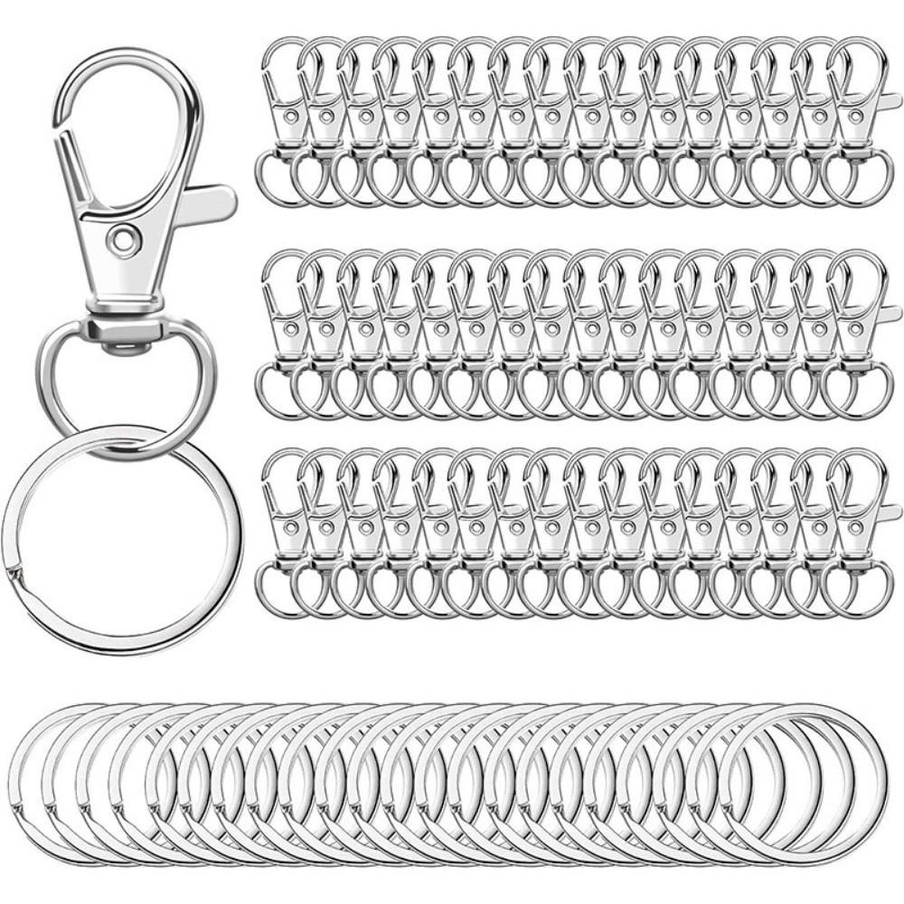 100Pcs Rust-Resistant Key Chain Clip 360 Degree Rotating Rotary Clasp Hook Gift Making