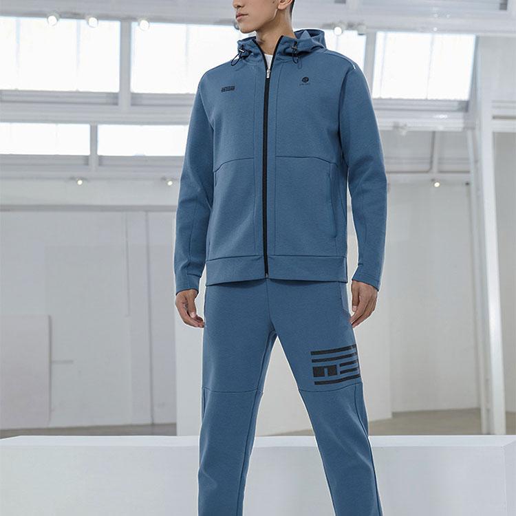 Anta Сплошной цвет логотипа повседневная спортивная куртка с капюшоном Мужская верхняя одежда серебристо-серый 952217710-2