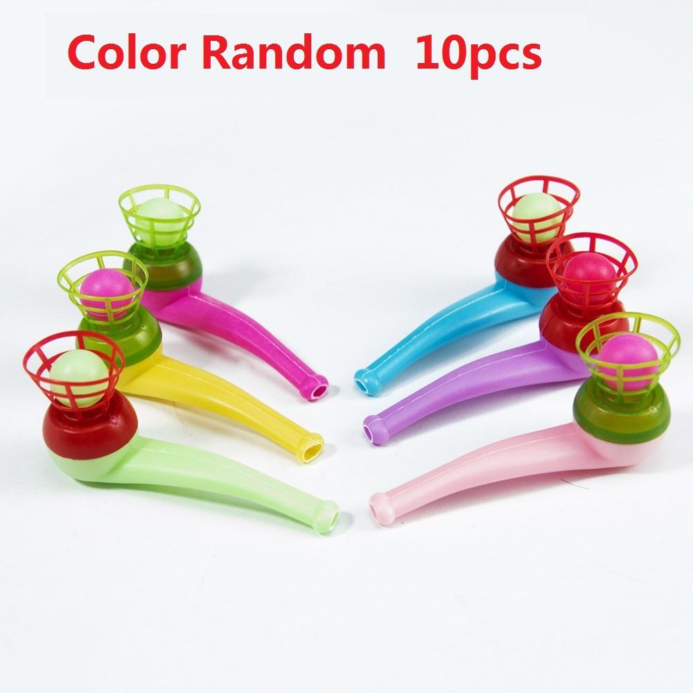 6-10pcs Colorful Plastic Tube Blow Ball - Children's Puzzle Classic Magic Floating Toys Baby Balance Training Game