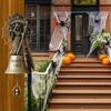 Halloween Door Bell Ornament Vintage Metal Witch Reaper Ghost Pumpkin
