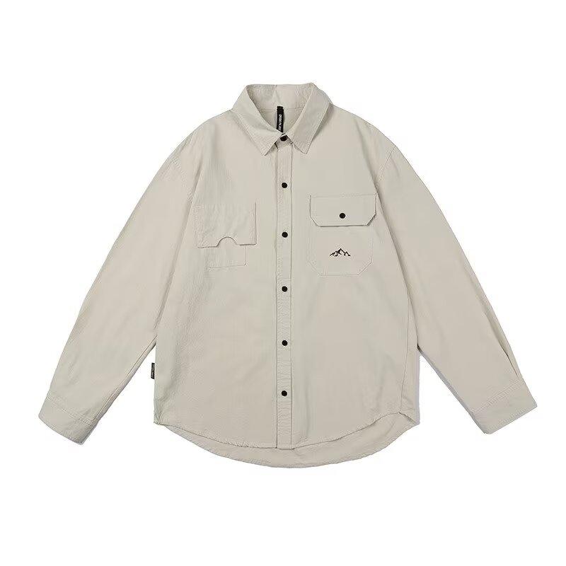 Рубашка с длинным рукавом с буквенным принтом 2024 года в японском стиле в стиле Гонконга, свободная рубашка для мальчиков, летнее модное универсальное повседневное пальто