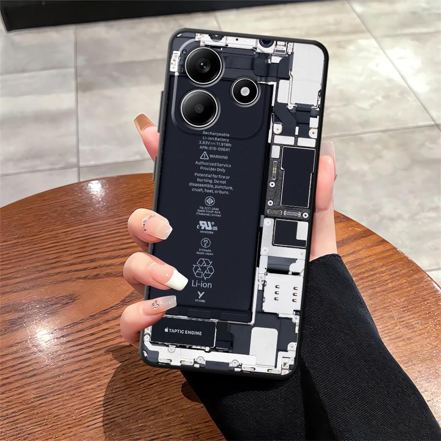 Чехол для Xiaomi Poco C51 M3 M4 Pro F3 F4 F5 X3 X4 X5 C65 M5 C50 Мягкая задняя крышка телефона Классическая печатная плата материнской платы