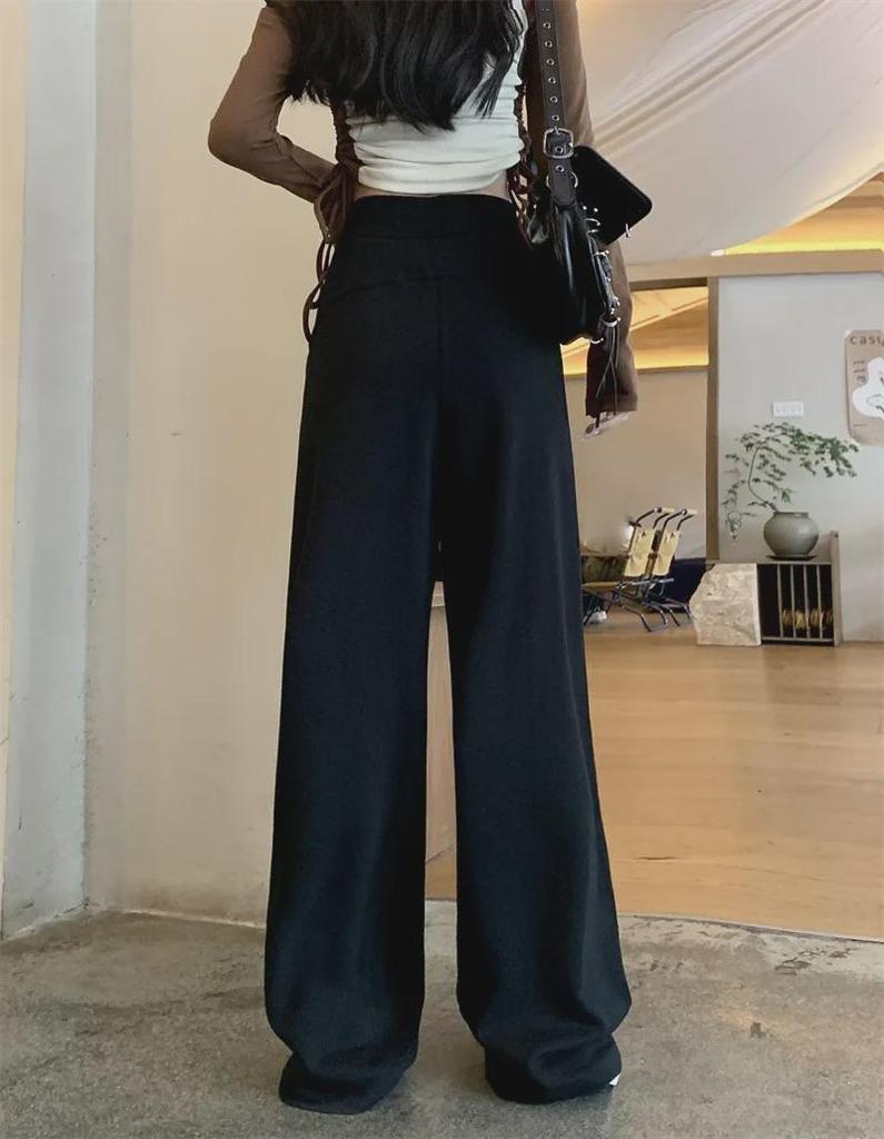 Женские серые спортивные брюки в американском стиле – новинка весны и осени 2025 г.: Свободные, облегающие, повседневные, прямые, широкие спортивные брюки.