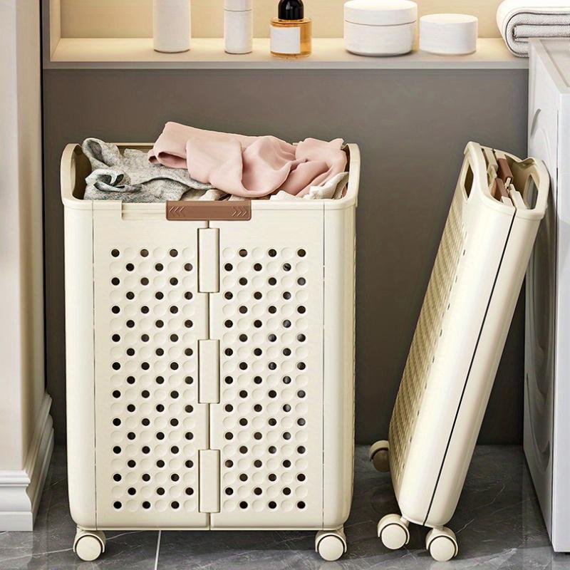 Extra Large Folding Laundry Basket Durable PP Multi-Purpose Dirty Clothes Storage Basket for Bedroom & Bathroom Household