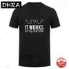 Креативные Забавные Программист Код Работает Почему Мем Принт Футболки Camiseta Hombre Операционная Система Linux Модная Мягкая Уличная Одежда для Подарка