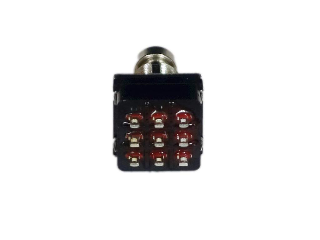 3PDT Foot Switch Alpha 3PDT Type 3 Circuit 2 Contact 9 Pin Black Sold Individually VGS-FSW9BKx1p