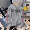 Mens Oversized Hooded Sweatshirt With Dark Fantasy Sword Print Loose Fit Winter Warm Fleece Lined Streetwear Top