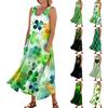 Women's Casual Comfort St. Patrick's Day Printed Sleeveless Pocket Dress