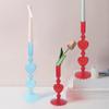 Nordic Candlesticks Decoration Red Heart Shape Candlesticks Taper Candle Holders Glass Vase