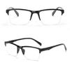 High Quantity Far Sight Glasses Black Half Frame with Strength Presbyopic Eyewear Reading Glasses Ultra Light Women Men Fashion +75 To +400