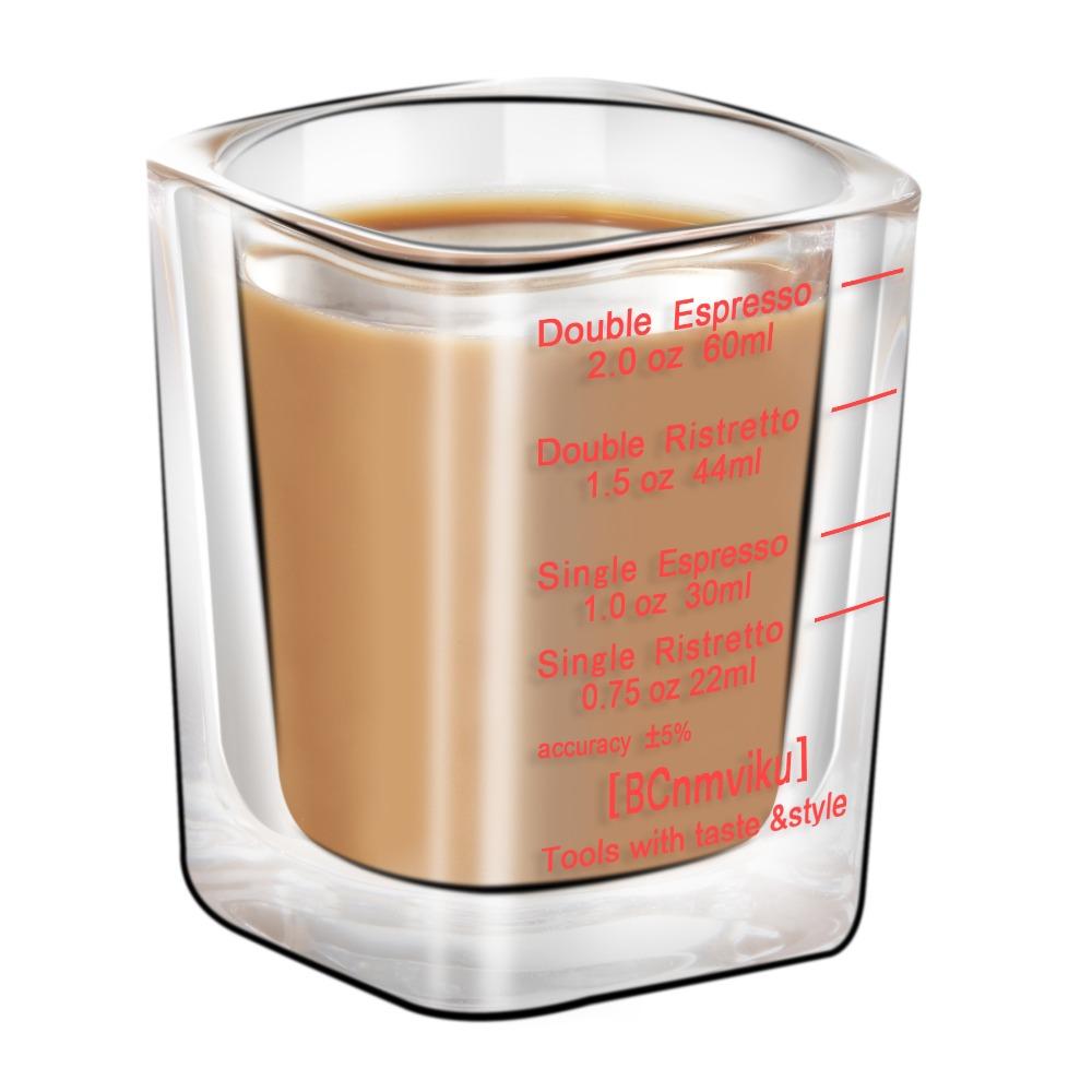 2pcs 6*6*5 CM Espresso Shot Glass Glass Coffee Ounce Cup Double Measuring Baking Cups Home
