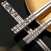 Retro 304 Stainless Steel Chopsticks Non-slip Chinese Chopsticks Home Metal Chopsticks for Food Sushi Sticks Kitchen Tableware