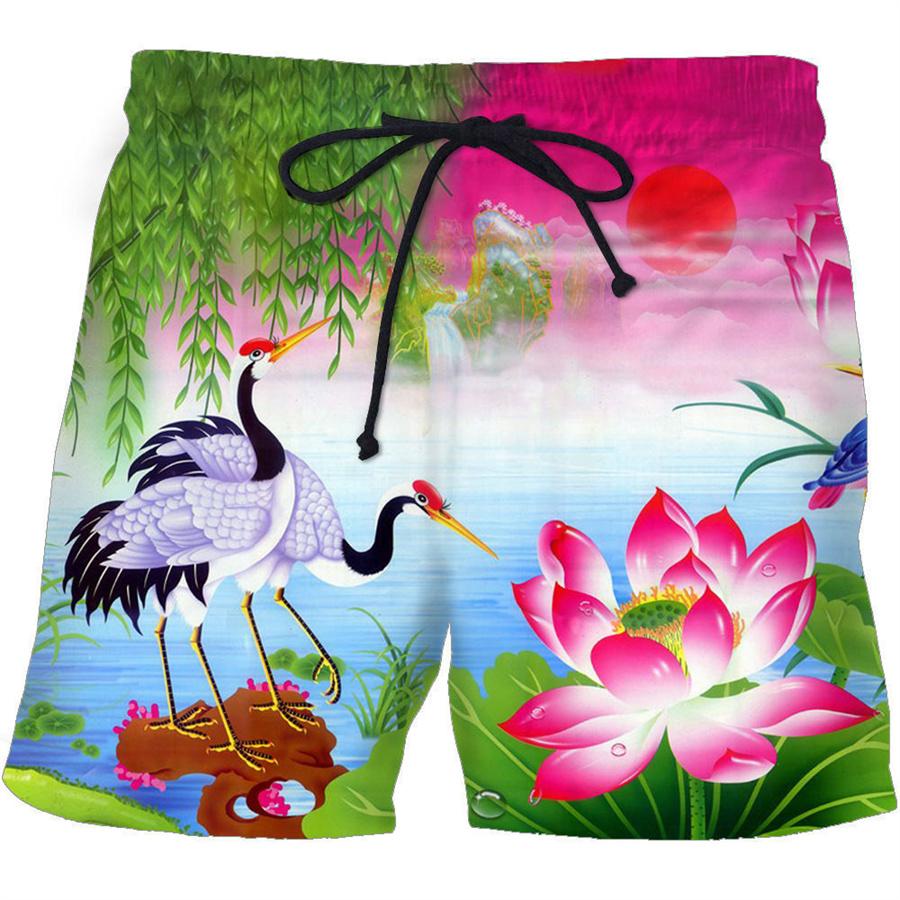 Мужские шорты, летние повседневные молодежные пляжные шорты с 3D принтом, весенние маленькие эластичные короткие брюки