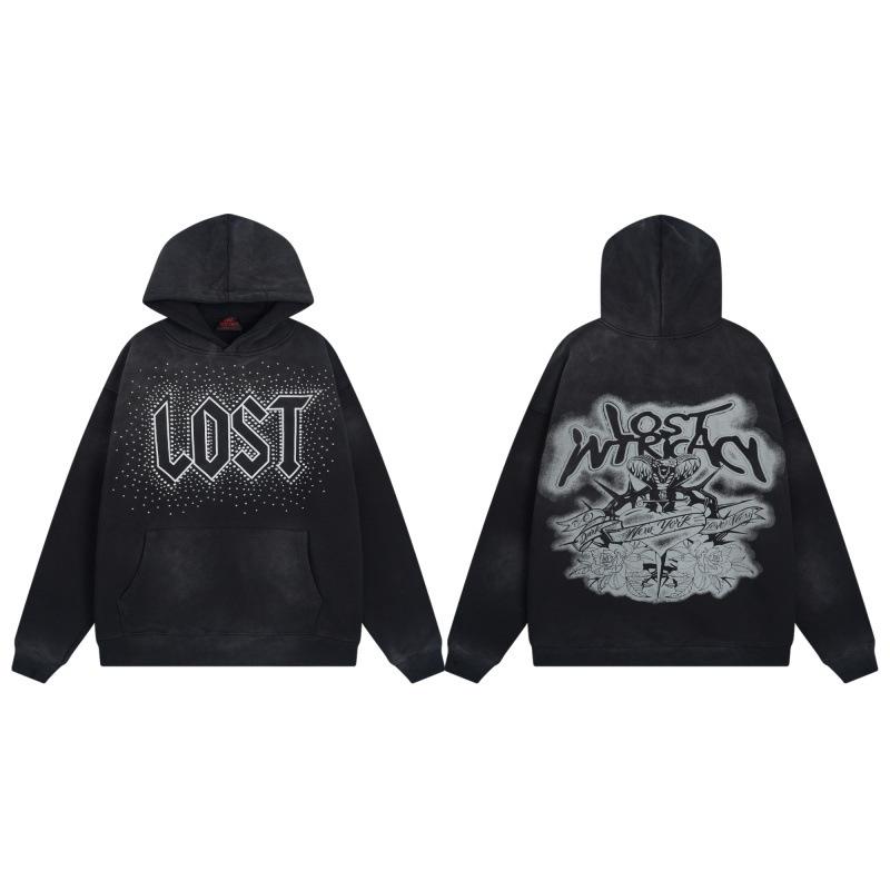 European and American tide brand hot diamond letter printing high street trend leisure street men's and women's leisure loose sweater trousers