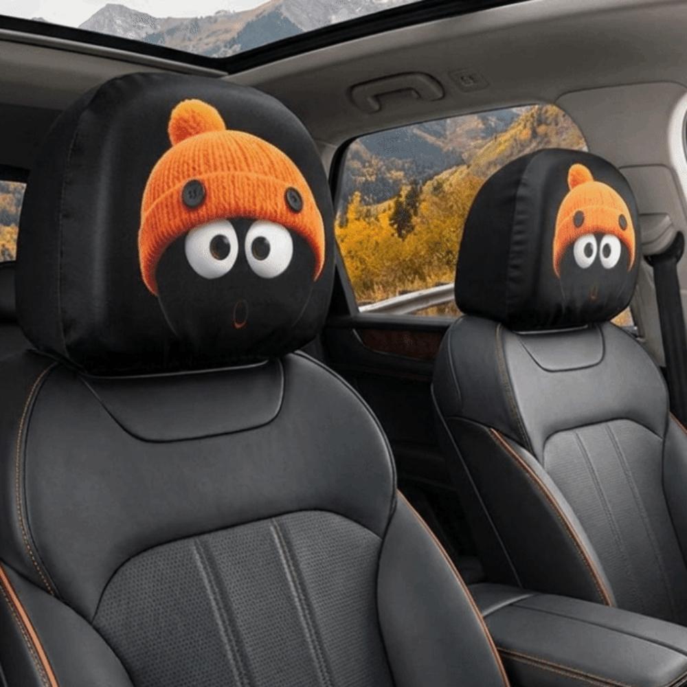 2PCS Cartoon Headrest Protector Elastic Car Pillow Protector Soft Neck Pillow Cover SUV