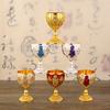 30ml Vintage Metal Goblet Shot Glass Floral Decorative Wine Cup Luxury Golden Cocktail Glasses Set for Home Bar Decor