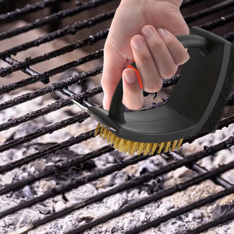 Щетка для гриля BBQ Многофункциональный скребок для гриля Эргономичная щетка для барбекю Прочный скруббер Щетка для гриля Для уличного кемпинга