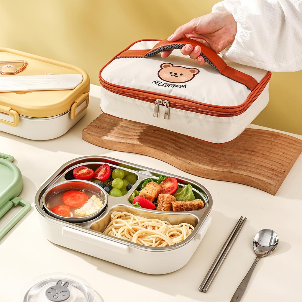1200 мл 304 нержавеющая сталь Bento Lunch Box с суповой чашей портативный герметичный пищевой контейнер 4 отсека контейнер для обеда
