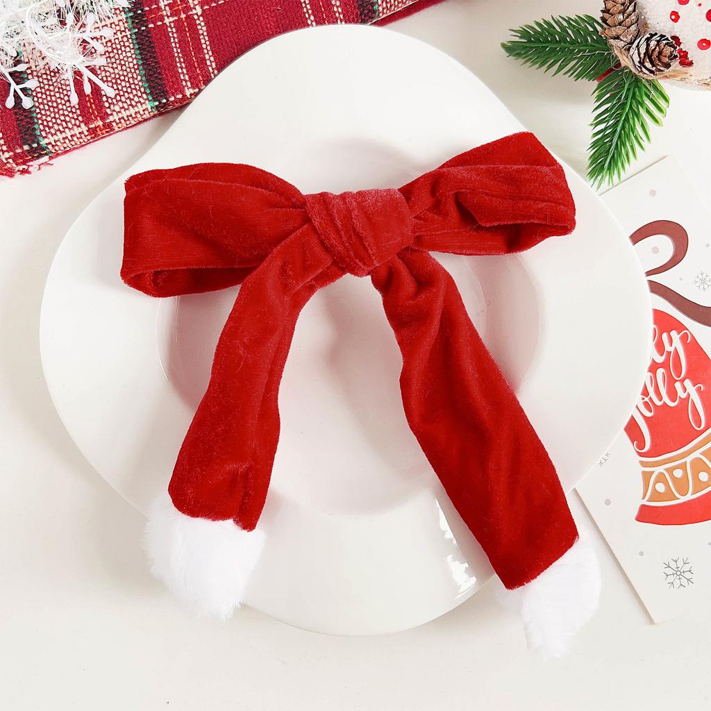 Рождественская повязка на голову, толстая кишка, повязка для волос, высокая эластичная веревка с бантом, женская высокая повязка на голову, аксессуары для волос с шарообразным хвостом