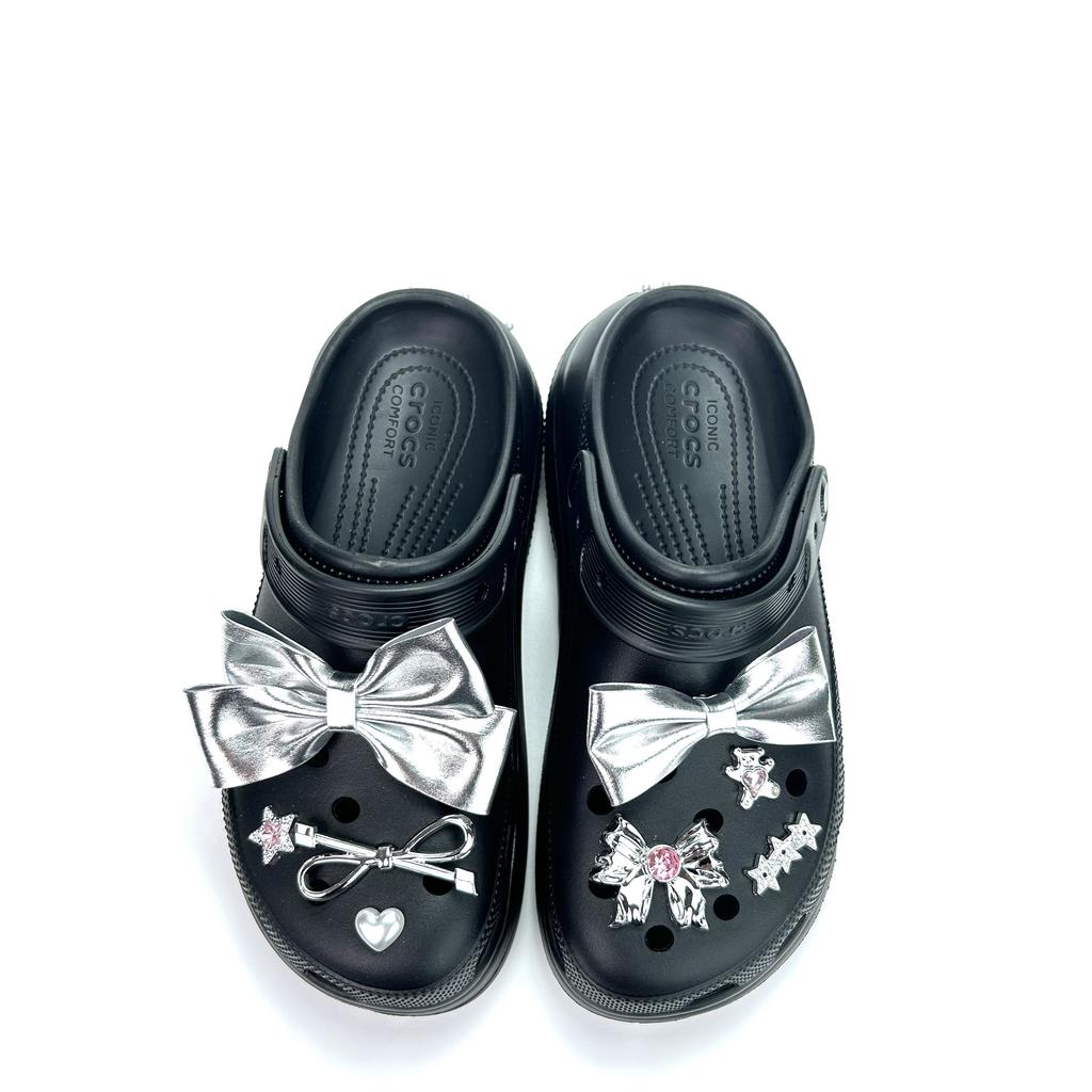 Crocs EVA Classic Crush Clog Blade Wing Angel Удобные и Модные Туфли Перфорированные Туфли Унисекс Серебристый