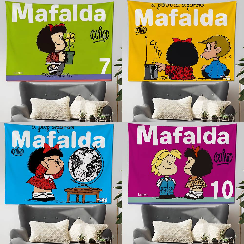 Mafalda Girl Tapestry Wall Hanging Tapestry Art Deco Blanket Curtain Hanging At Home Bedroom Living Room Decor