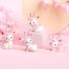 Hand-painted Deer Figurine Cartoon Resin Interesting 3D Pink Deer Sculpture for Courtyard