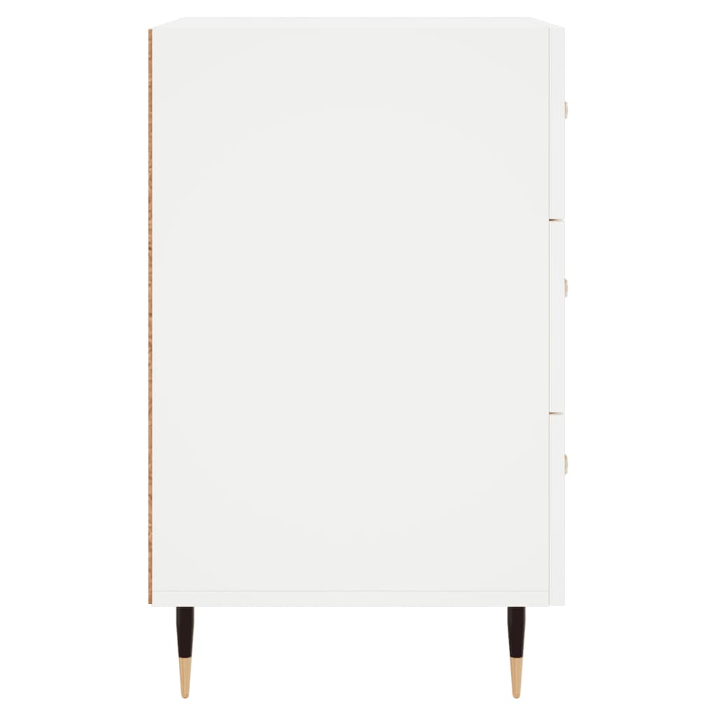 Szafka Nocna, Biała, 40X40X66 Cm, Materiał Drewnopochodny