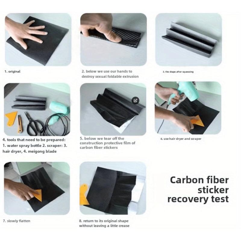 1 Roll of 3D Nano Carbon Fiber Car Door Edge Protector, PVC Waterproof and Scratch-Resistant Adhesive Tape, Universal Anti-Collision Film, Black Color