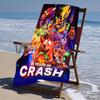 proof beach towel with a Crash Bandicoot pattern - soft,absorbent,quick-drying,machine washable - perfect for swimming,camping,bathing