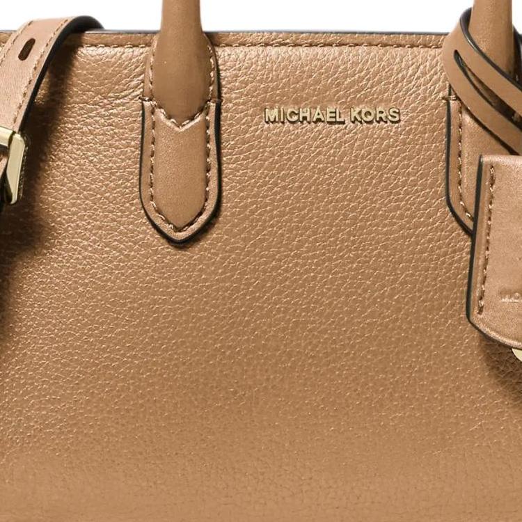 Michael Kors Mk Scarlett Logo Magnetic Closure Leather Shoulder Crossbody Handbag Women handbag Light-Brown 32F4GETC0L-HUSK