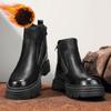 Зимние ботинки мужские из натуральной кожи в стиле ретро простые высокие повседневные ботинки на толстой подошве ботильоны