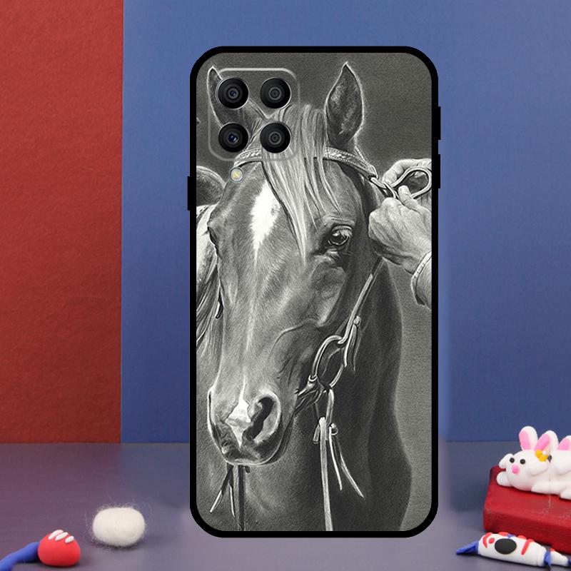 Эскиз лошади для чехла на телефон Samsung Galaxy M14 M34 M54 M33 M13 M23 M53 M15 M55 M31 M51 M20 M30s M32 M52