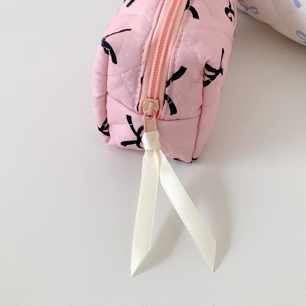 Bowknot Large Capacity Pencil Case Storage Bag Cosmetic Bag, Suitable Gift For Girls
