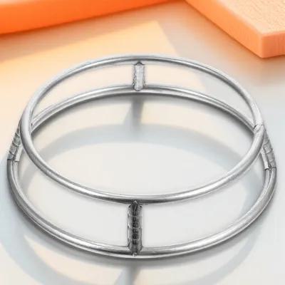 Double-Layer Stainless Steel Pot Rack Heat-Resistant Round Support Stove Stand Round Pot Holder for Cooking Pan Rack with