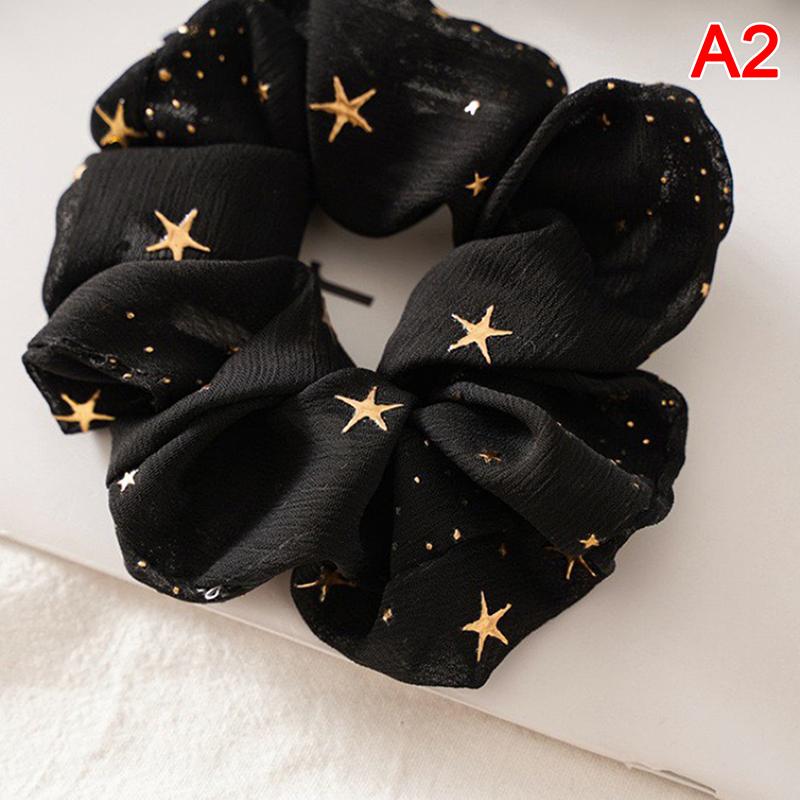 Women Girls Sweet Bright Print Elastic Hair Rubber Bands Ponytail Holder