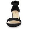 Босоножки с ремешком на щиколотке, открытым носком и блочным каблуком [Allegra K], летние, женские, черные, 26.5см
