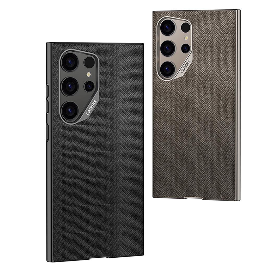 For Samsung Galaxy S23 Ultra Case Skin Touch PC+TPU+Cloth Phone Back Cover