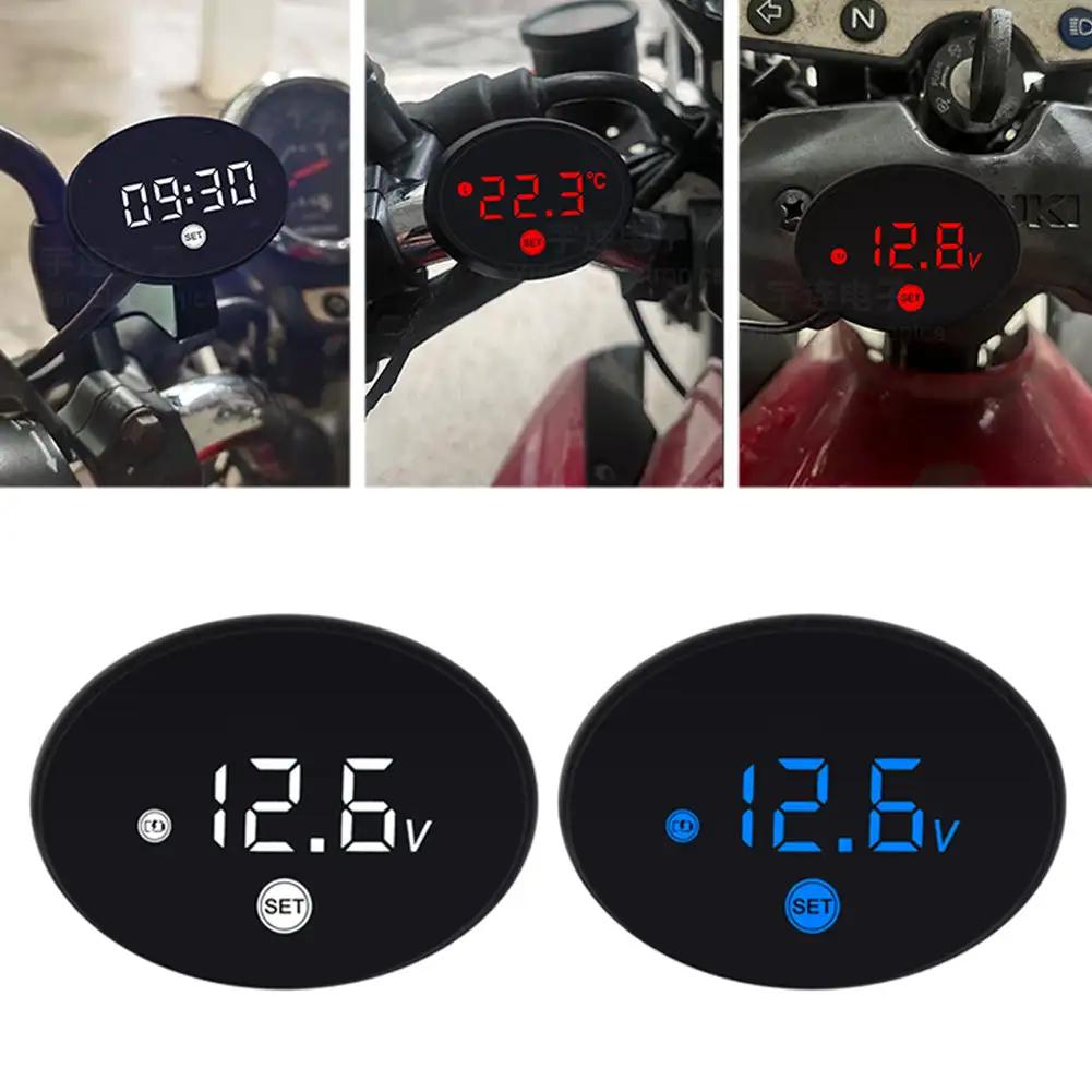 LED Digital Voltmeter Motorcycle Voltmeter Waterproof Dust-proof LED Voltmeter Digital Display Voltage Meter Tester DC 9-24V