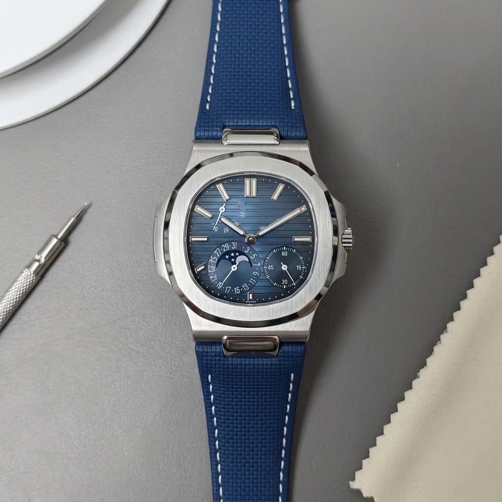 25 мм Парусиновый FKM Резиновый Ремешок для Часов Patek Philippe Nautilus 5712/5711/5980/5726/5724 Ручной Работы Ремешок для Часов