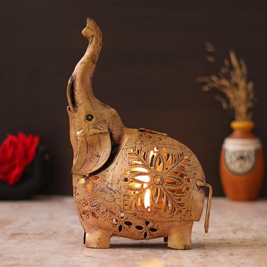 Handicraft Metal/ Iron Handpainted Stand Showpiece/ Statue for Diwali Gifts | Home Decoration | Gifts | Home Decor | Office Table Top | Living Room |