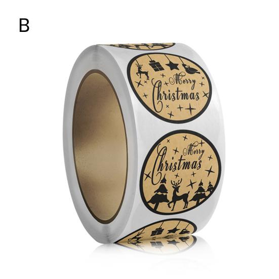 1 рулон рождественской клейкой клейкой темы, этикетка для печати, самостоятельная прочная, насыщенная, цветная подарочная коробка «сделай сам»
