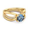 London Blue Topaz Infinity Pave Split Band Ring - 925 Sterling Silver Gold Vermeil