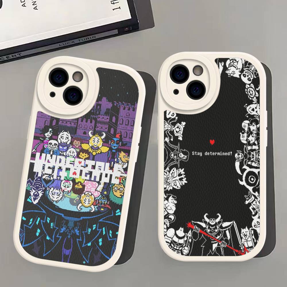 Чехол для телефона игры Undertale U для iPhone 16 15 14 13 12 11 Pro Max Plus Кожаный Мягкий Чехол