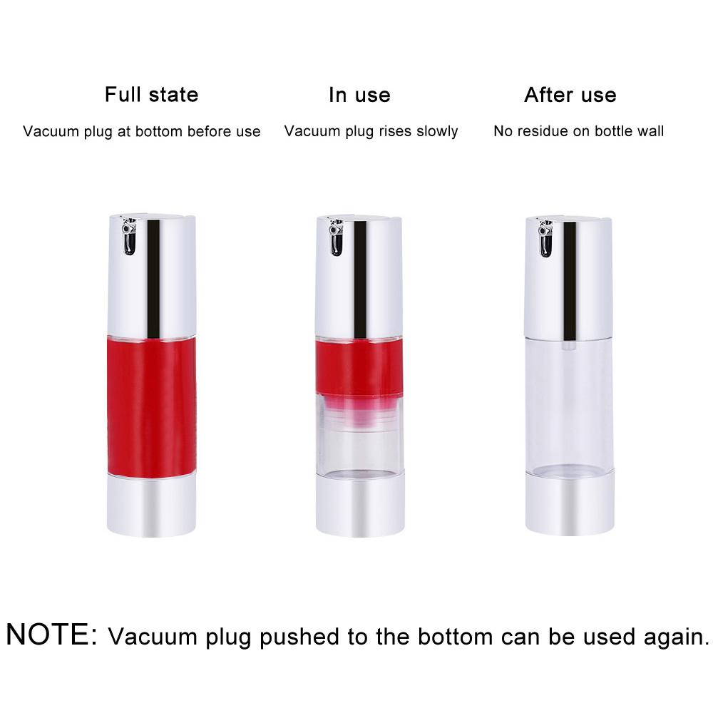 Бутылка с безвоздушным насосом Многоразовые дорожные контейнеры Пустая косметическая бутылка Вакуумная бутылка для лосьона, дезинфицирующего средства для рук, тонера, увлажняющего крема и сыворотки