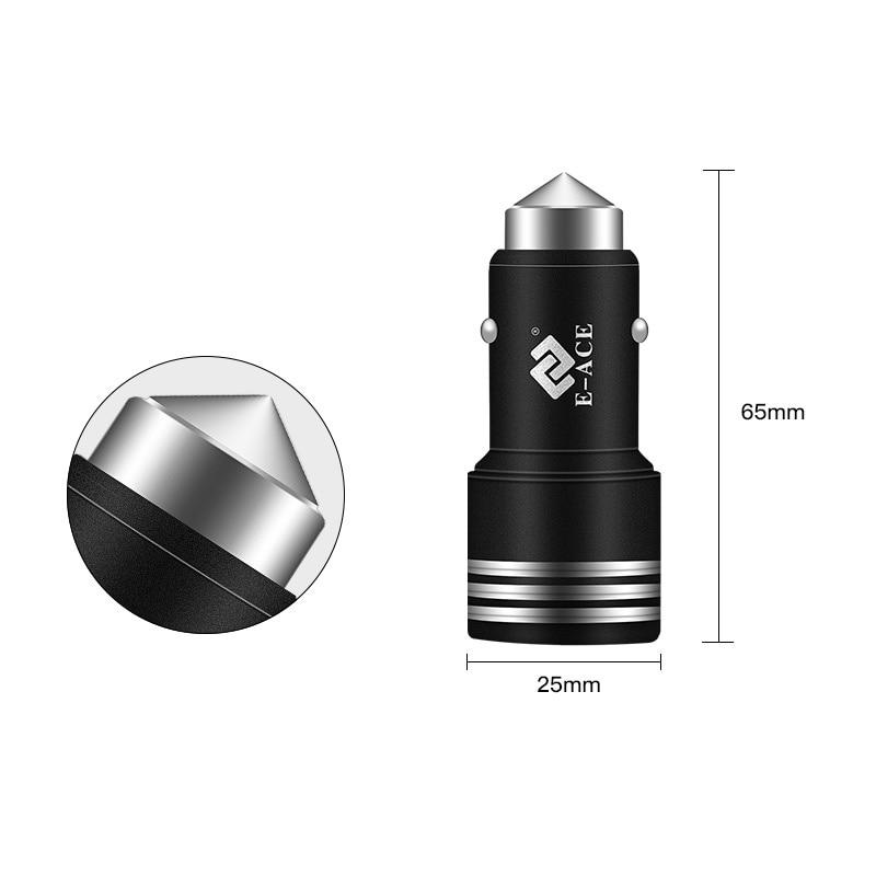 E-ACE 2.1A Dual USB Car Charger Universal Mobile Phone Car-Charger For IPhone 13 12 11 Huawei Samsung Xiaomi USB Charger In Car