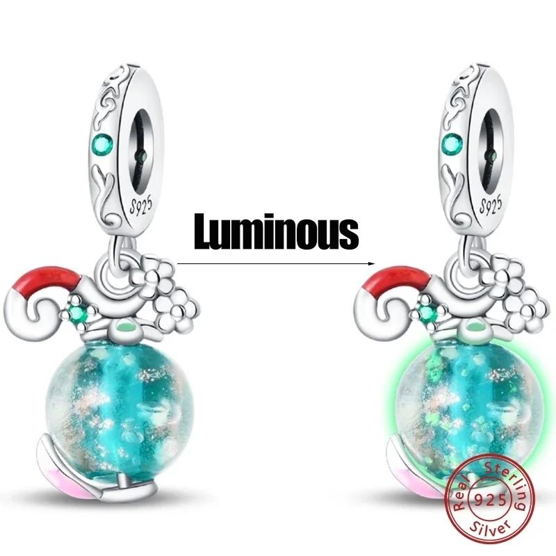 Медь Светящийся Синий Шарм Бутылочка Желаний Ангел Раковина Подвеска Бусина Подходит Браслет Сделай Сам Изысканное Изготовление Ювелирных Изделий