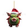 Festive Pig Cartoon Acrylic Pendant Cute Christmas Decoration For Interiors Vehicle