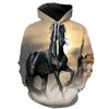 New Men's White Animal Hooded Pullover Fashionable And Casual 3D Hooded Sports Shirt Long Sleeved Cool Sports Shirt Jacket